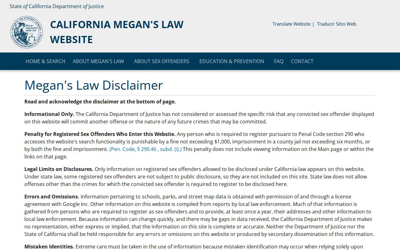 Rohnert Park people search with California Megan's Law registry