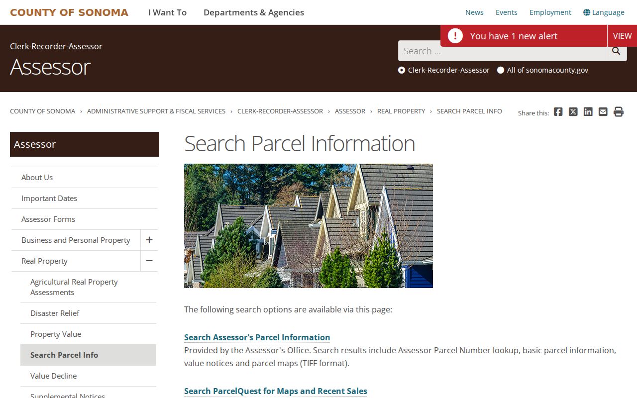 Rohnert Park public records parcel information from Sonoma County Assessor