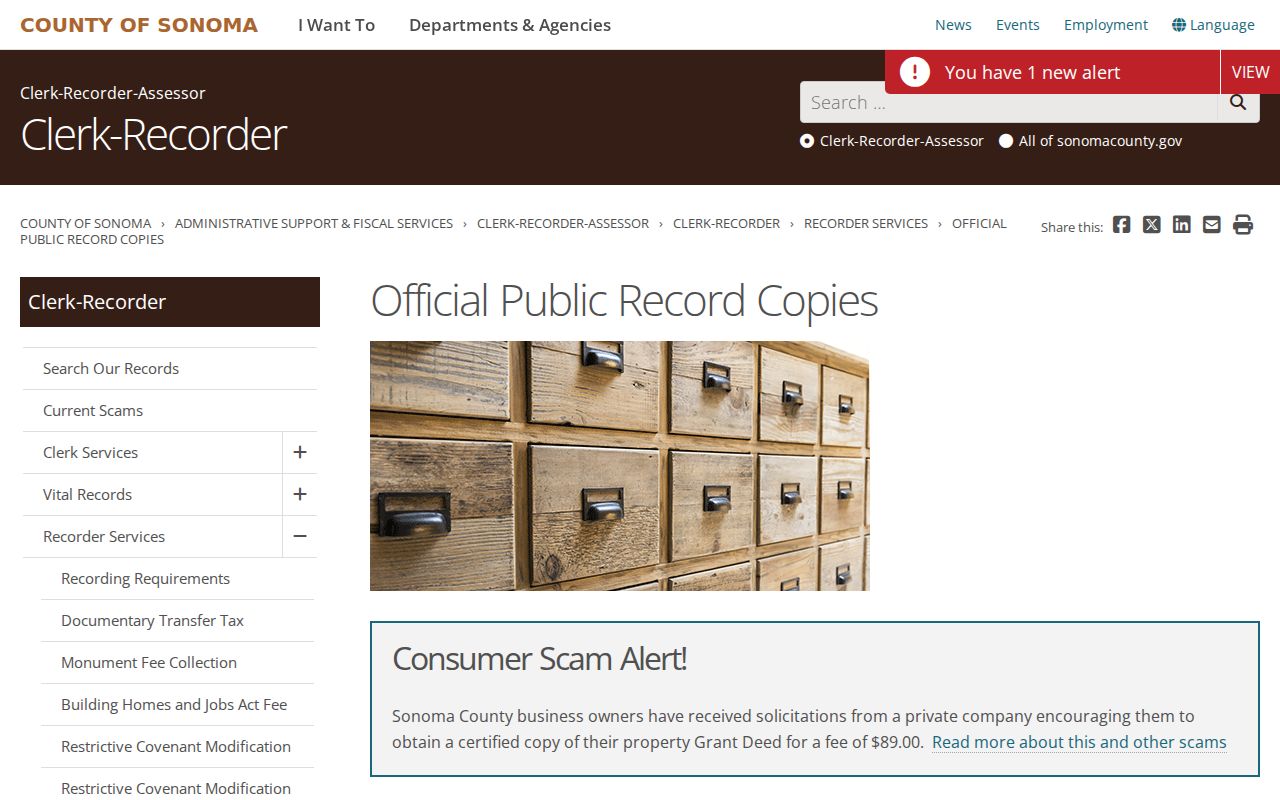 Rohnert Park public records copy options from Sonoma County